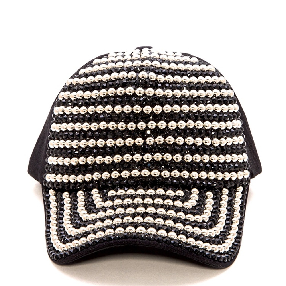 Rhinestone Bling Accented Baseball Cap